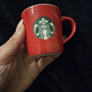 2016 Starbucks Holiday Red Espresso Coffee Cup Demitasse 3 Oz